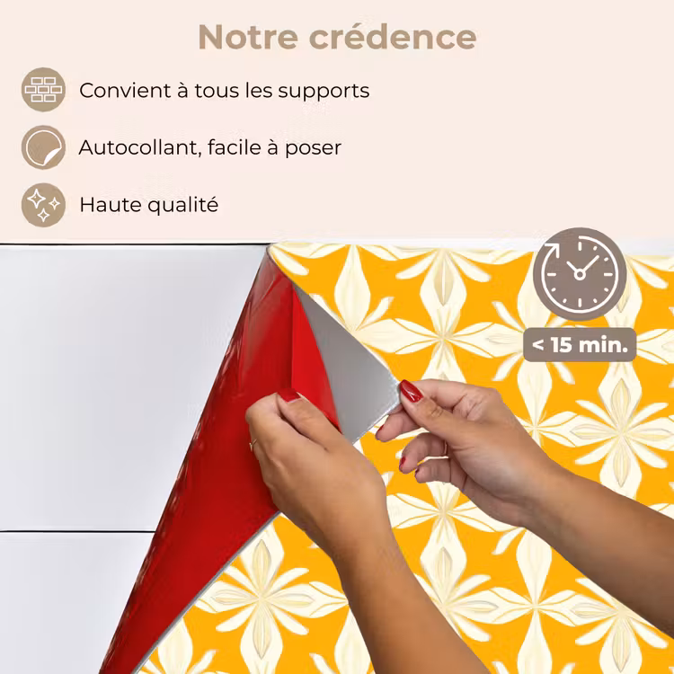 Fond de hotte - Motif - Rétro - Jaune — 4