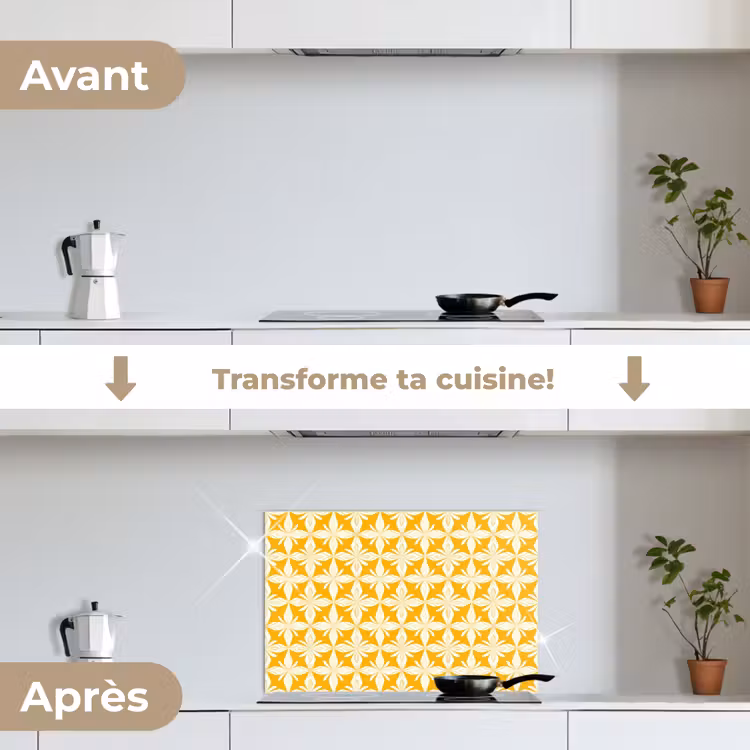 Fond de hotte - Motif - Rétro - Jaune — 7