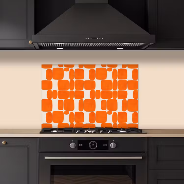 Fond de hotte - Motif - Rétro - Orange — 5