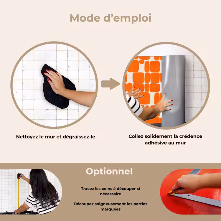 Fond de hotte - Motif - Rétro - Orange — 6