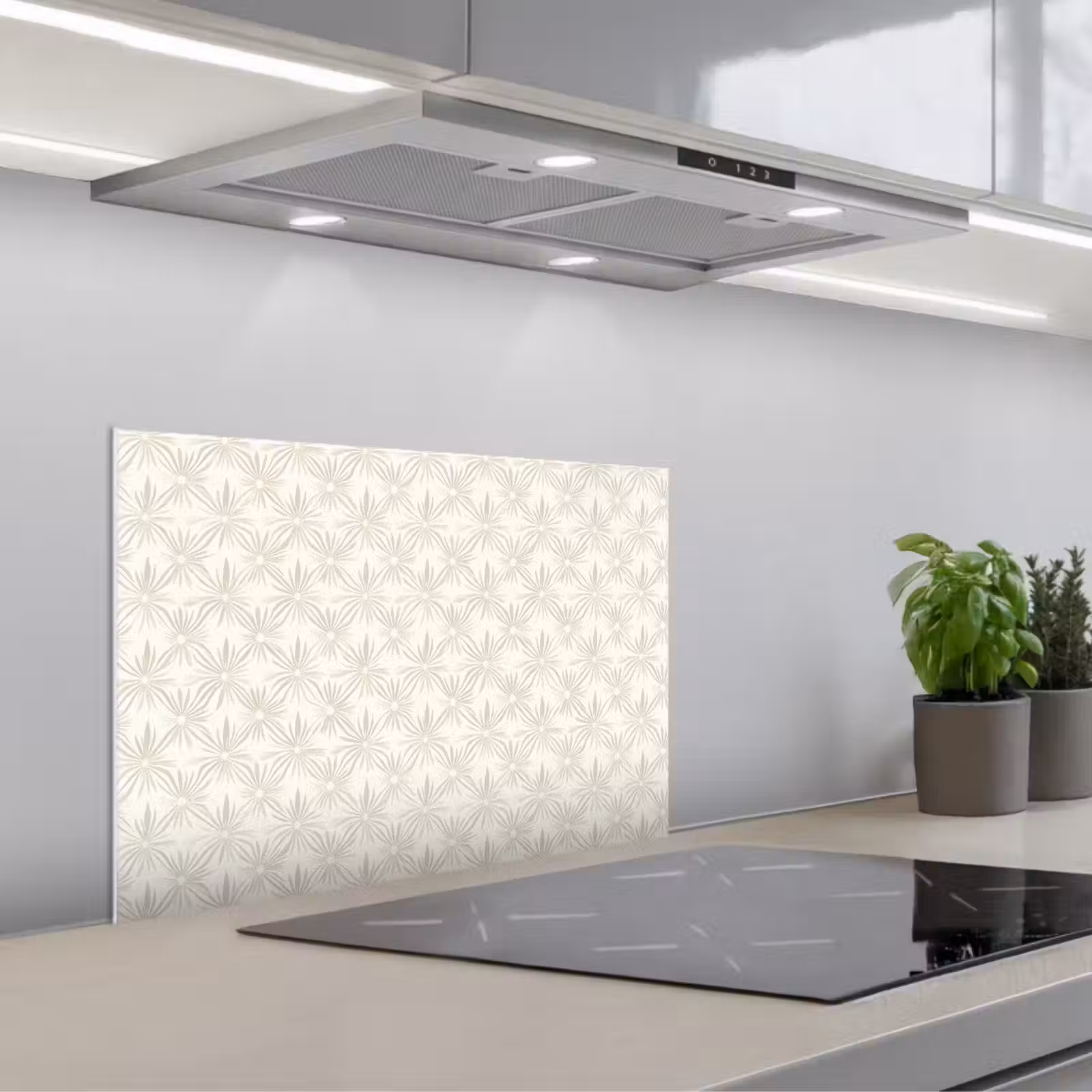 Fond de hotte - Motif - Fleurs - Beige — 1