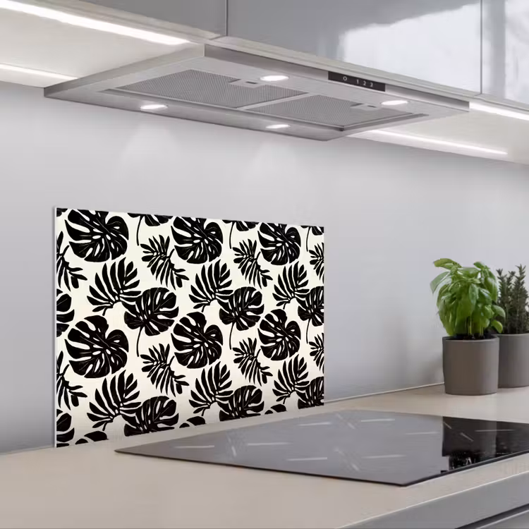Fond de hotte - Modern - Monstera - Noir — 1