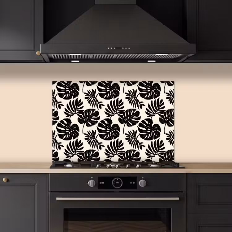 Fond de hotte - Modern - Monstera - Noir — 5