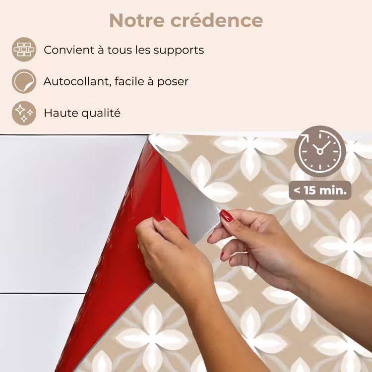 Fond de hotte - Motif - Symétrique - Beige — 4