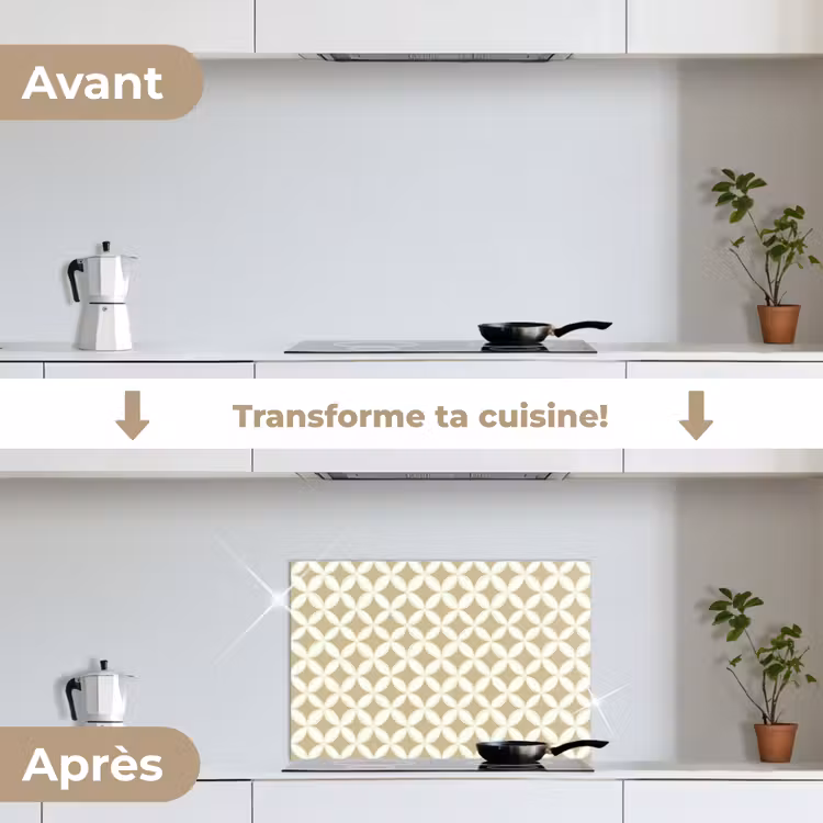 Fond de hotte - Symétrique - Motif - Beige — 7