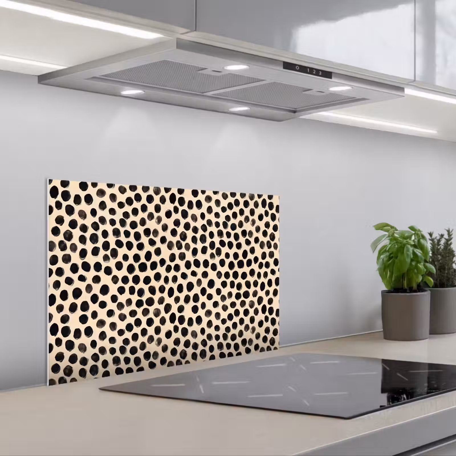 Fond de hotte - Pois polka - Motif - Noir — 1