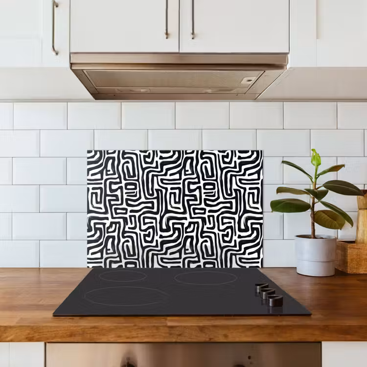 Fond de hotte - Graphique - Lignes - Noir et blanc — 3