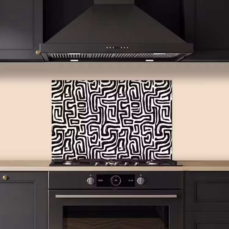 Fond de hotte - Graphique - Lignes - Noir et blanc — 5