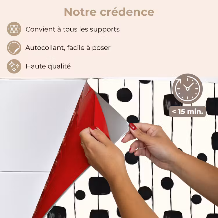 Fond de hotte - Graphique - Moderne - Noir — 4