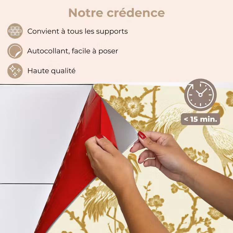 Fond de hotte - Grues - Fleurs de cerisier - Or — 4