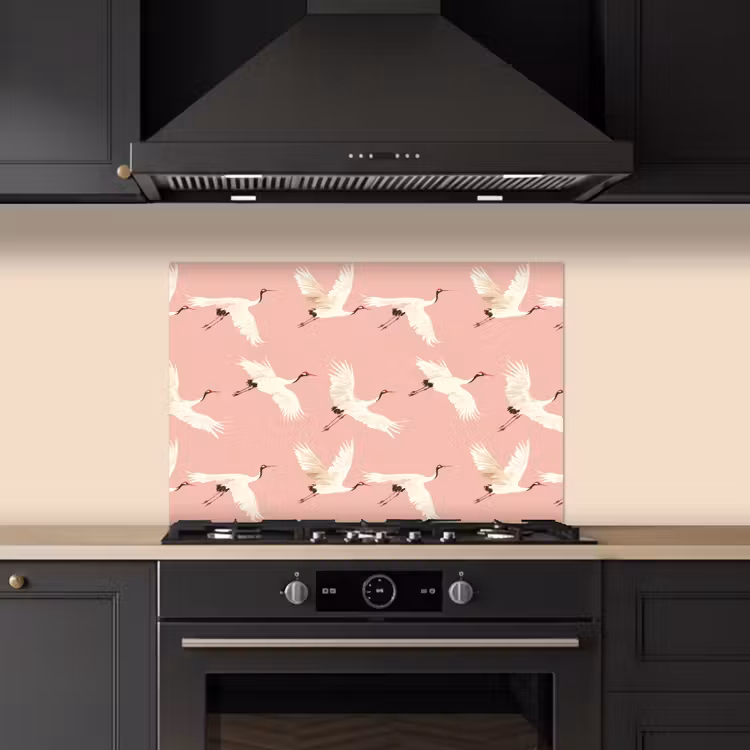 Fond de hotte - Modern - Cranes - Pink — 5