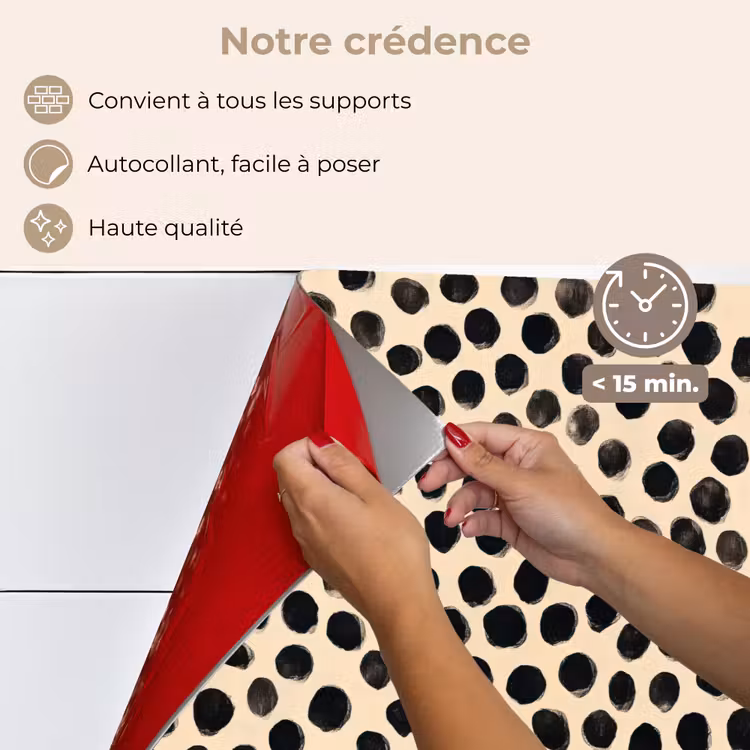 Fond de hotte - Pois polka - Motif - Noir — 4