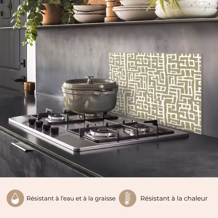 Fond de hotte - Graphique - Motif - Vert — 2