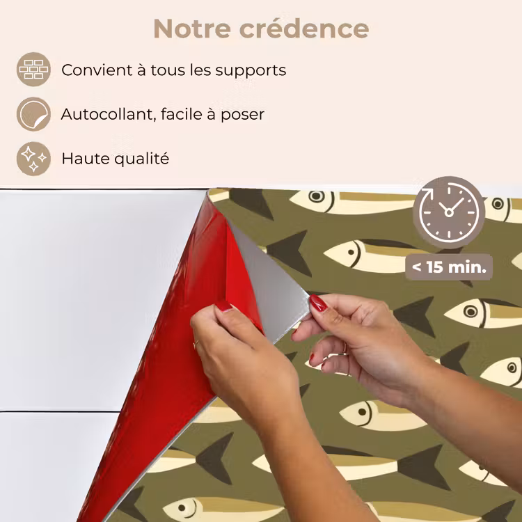 Fond de hotte - Poisson - Motif - Vert — 4