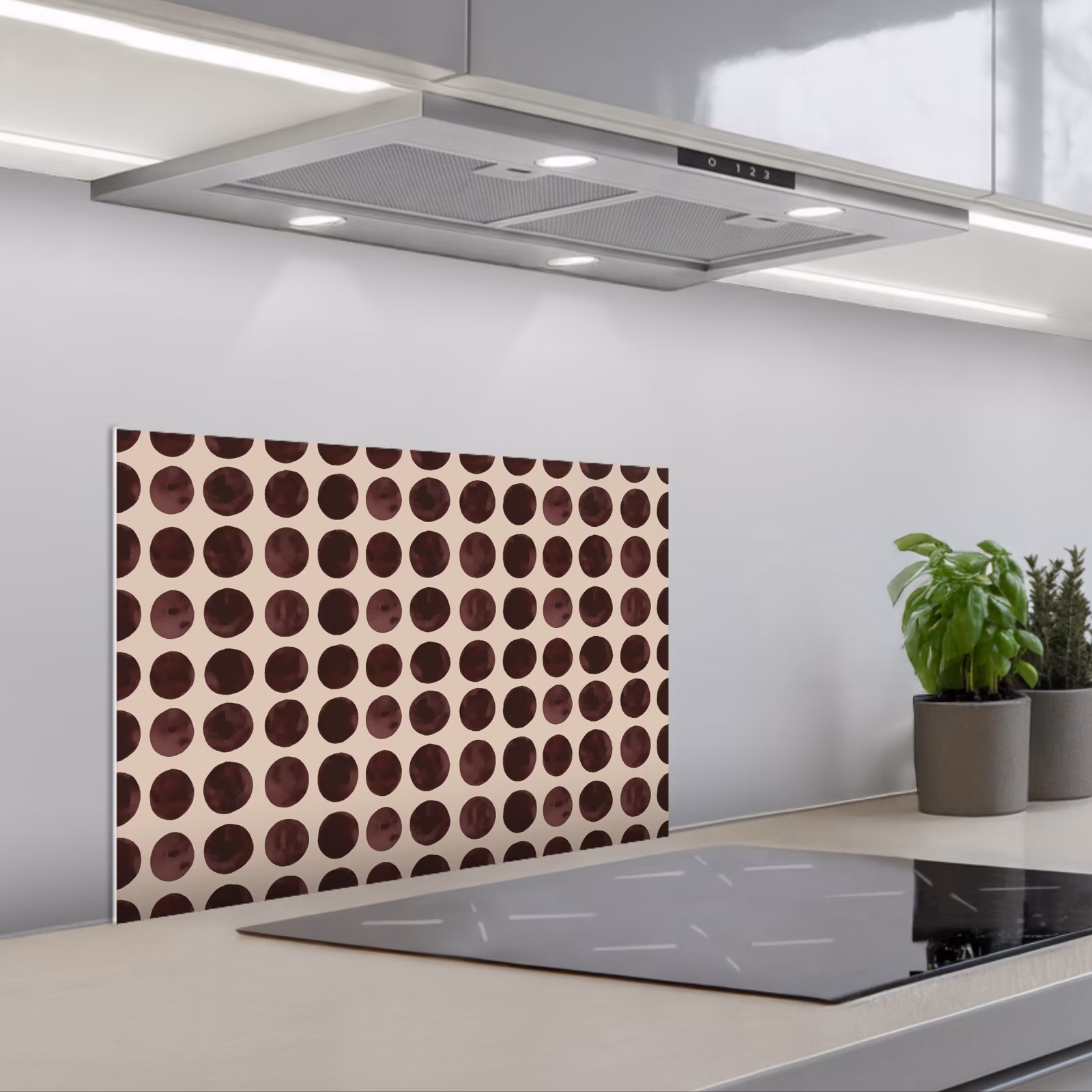 Fond de hotte - Pois - Motif - Marron — 1