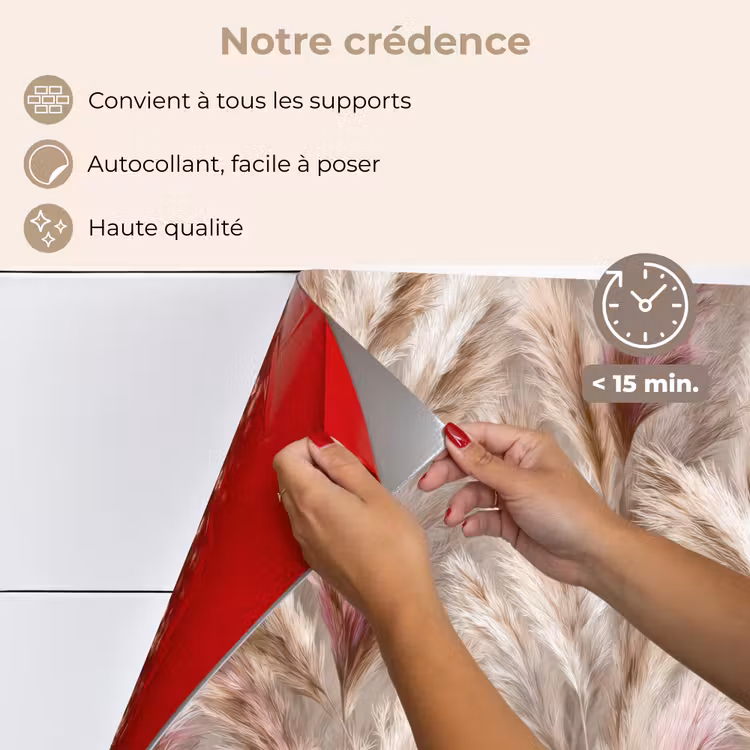 Fond de hotte - Herbe de la pampa - Duveteuse - Colorée — 4