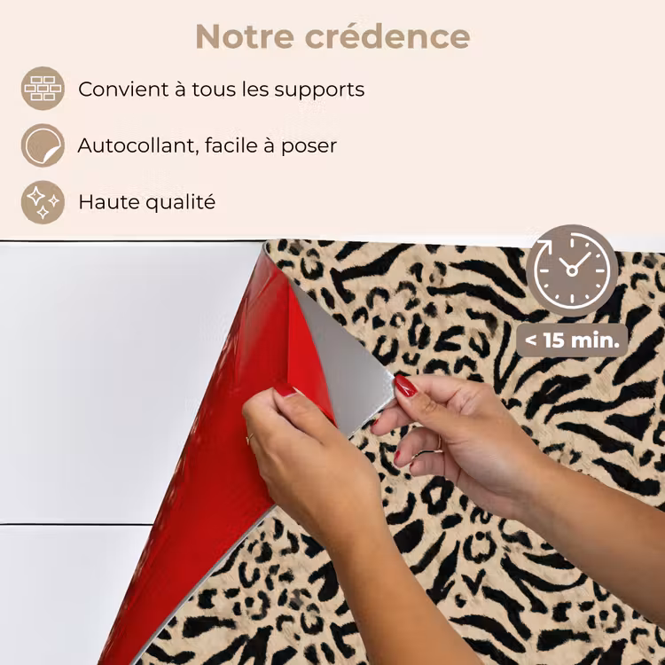 Fond de hotte - Girafe - Zèbre - Motif - Marron — 4