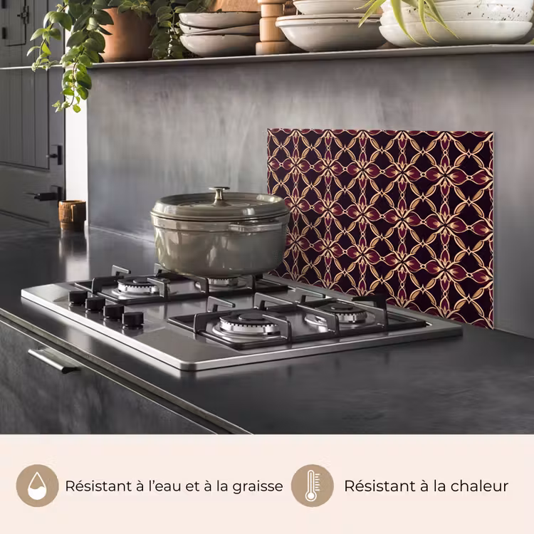 Fond de hotte - Symétrique - Carrelage - Bourgogne — 2