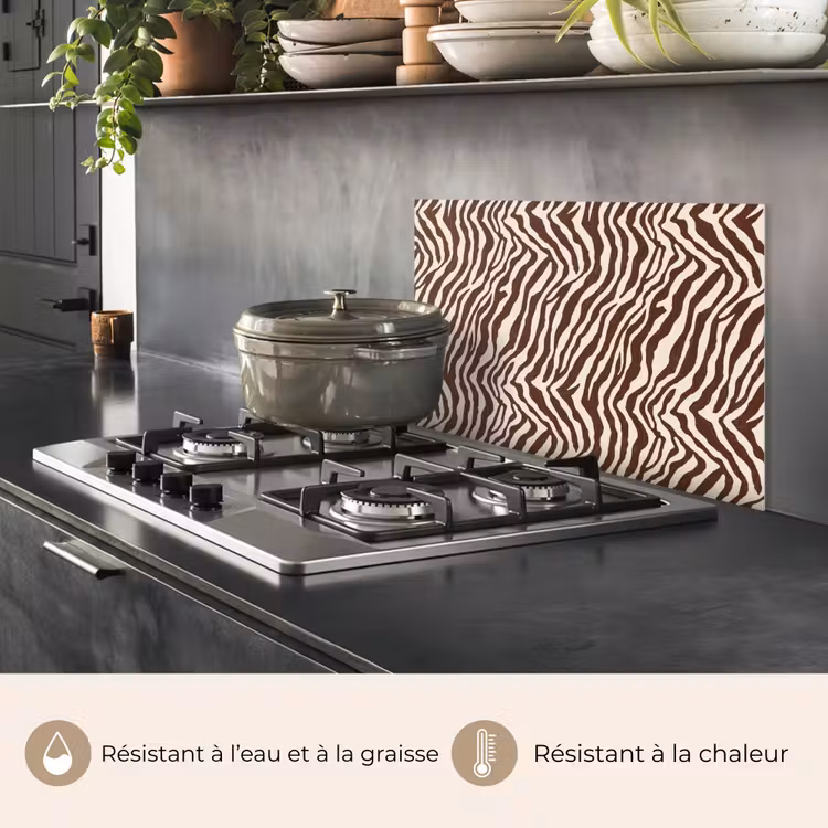 Fond de hotte - Zèbre - Motif - Noir - Blanc — 2
