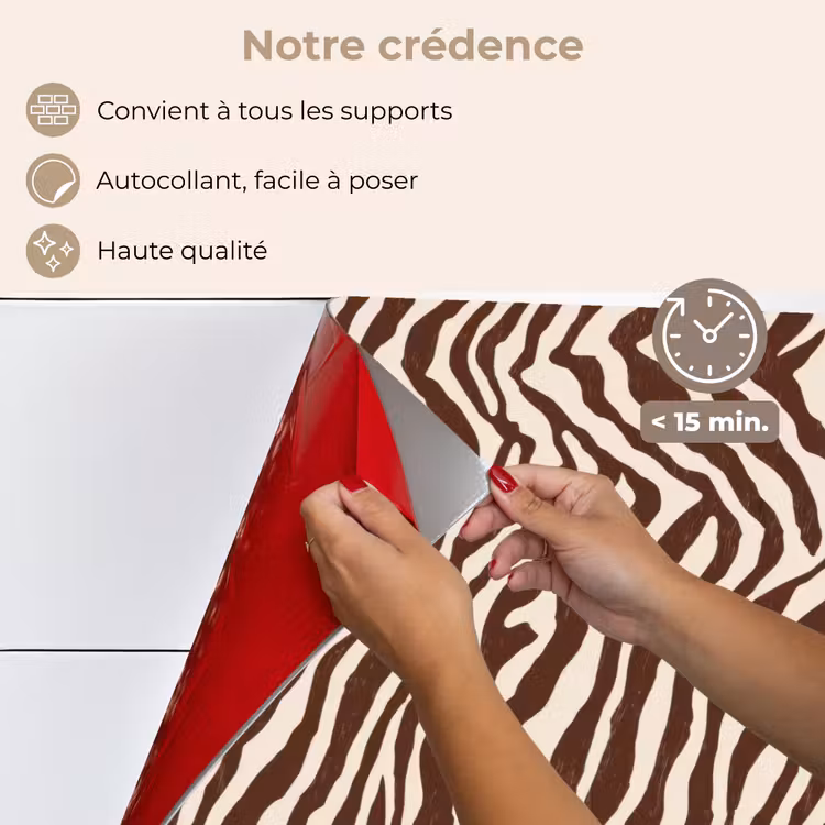 Fond de hotte - Zèbre - Motif - Noir - Blanc — 4