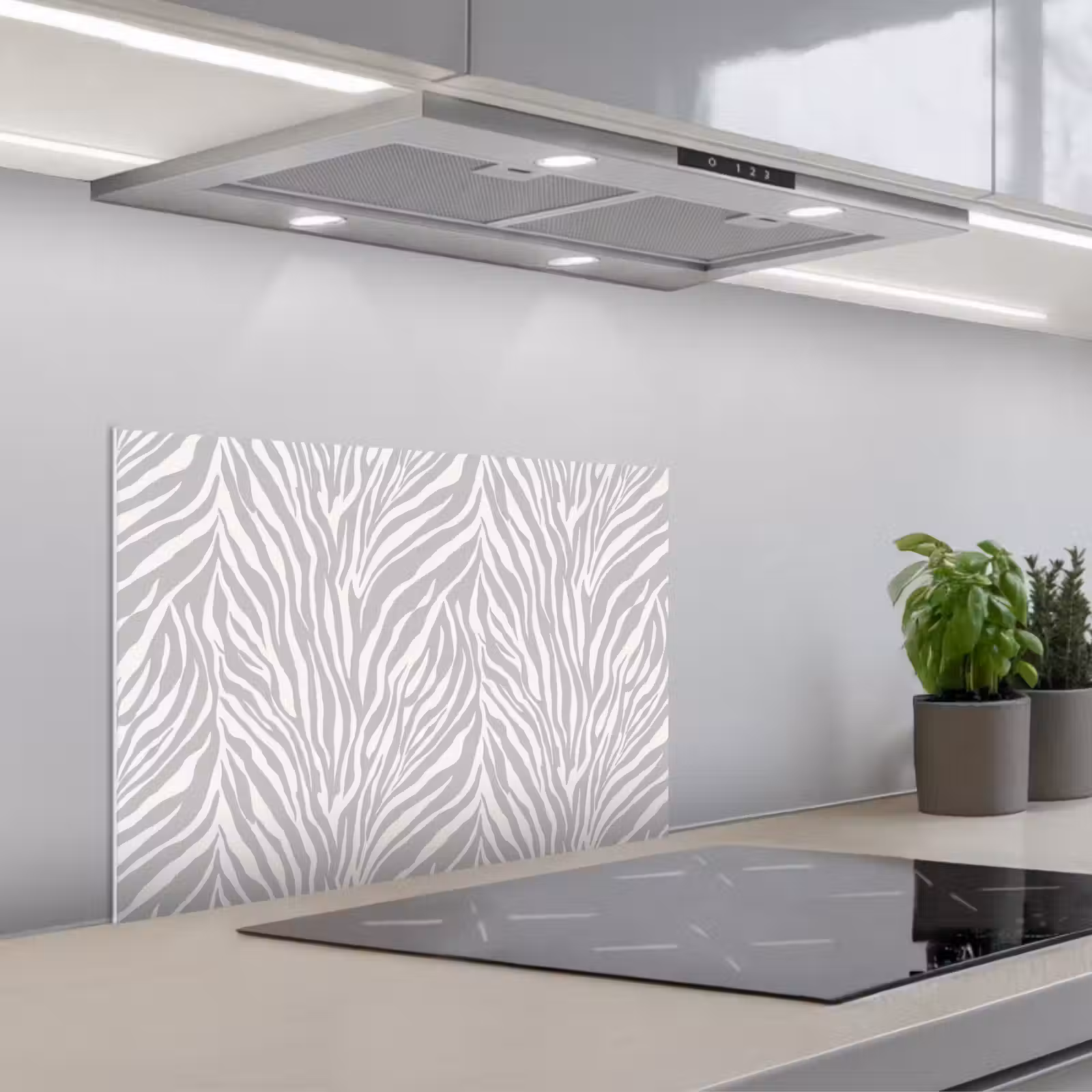Fond de hotte - Zebra - Motif - Gris — 1
