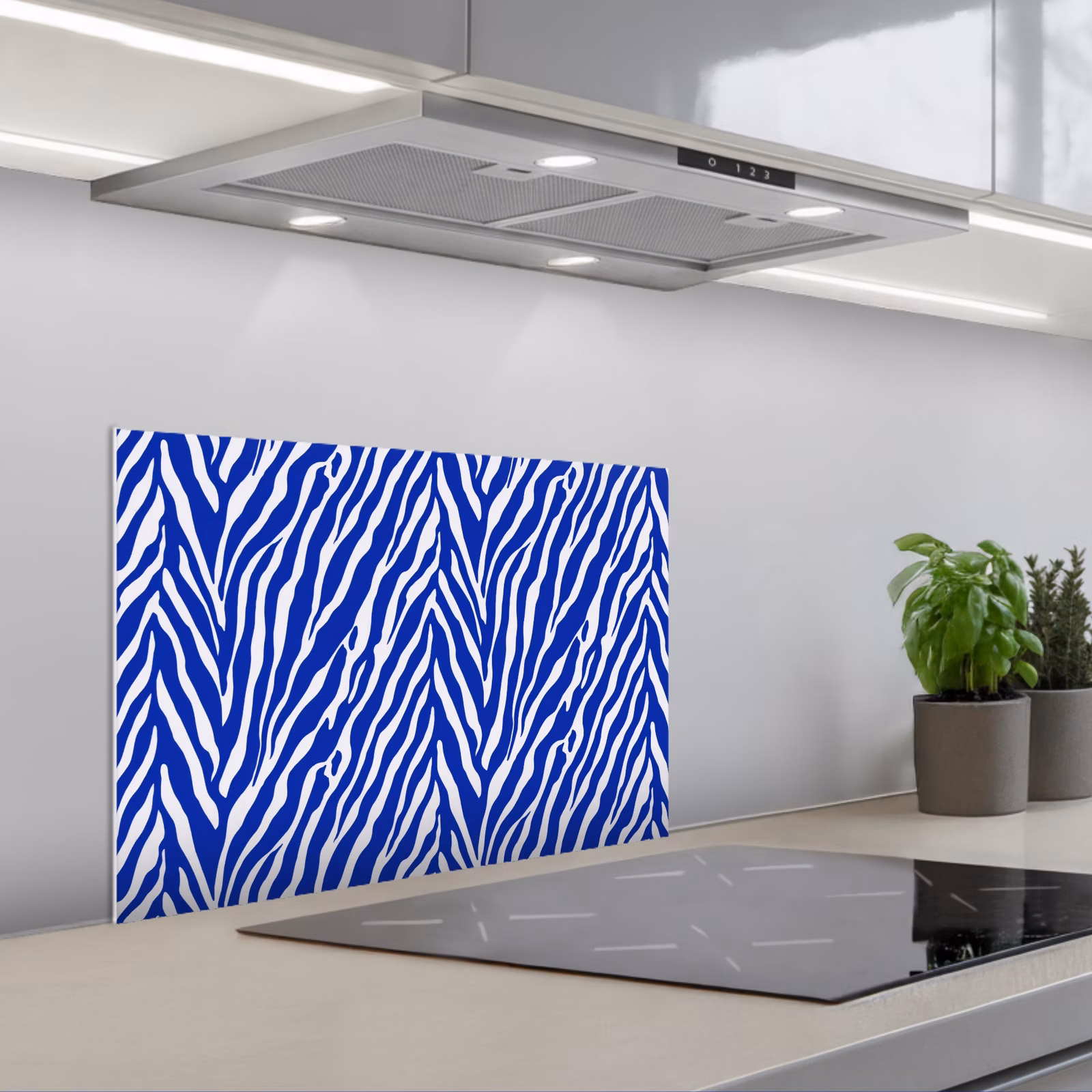 Fond de hotte - Zèbre - Motif - Cobalt - Bleu — 1