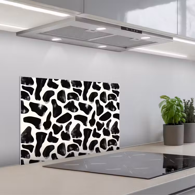 Fond de hotte - Motif animalier - Taches - Noir - Blanc — 1