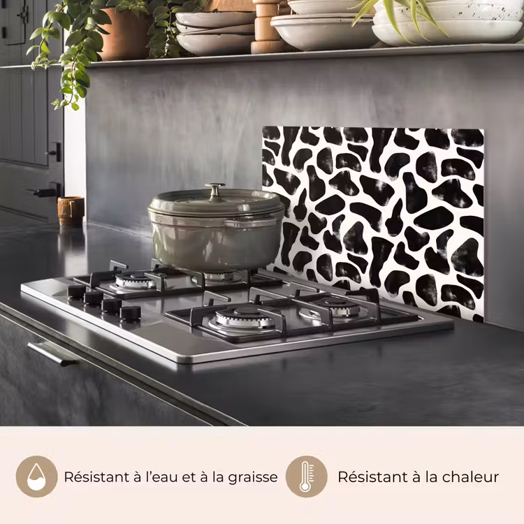 Fond de hotte - Motif animalier - Taches - Noir - Blanc — 2