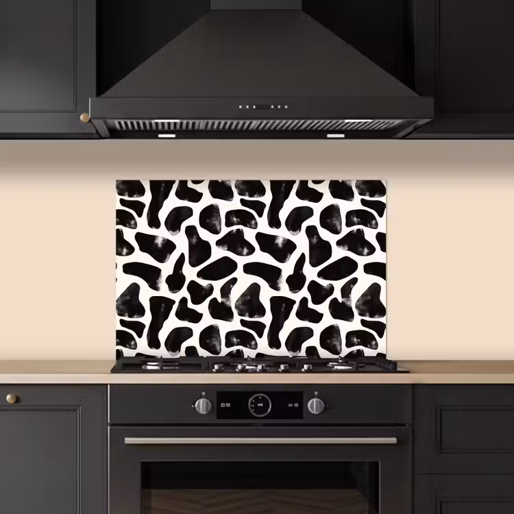 Fond de hotte - Motif animalier - Taches - Noir - Blanc — 5