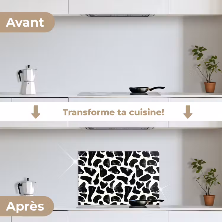 Fond de hotte - Motif animalier - Taches - Noir - Blanc — 7