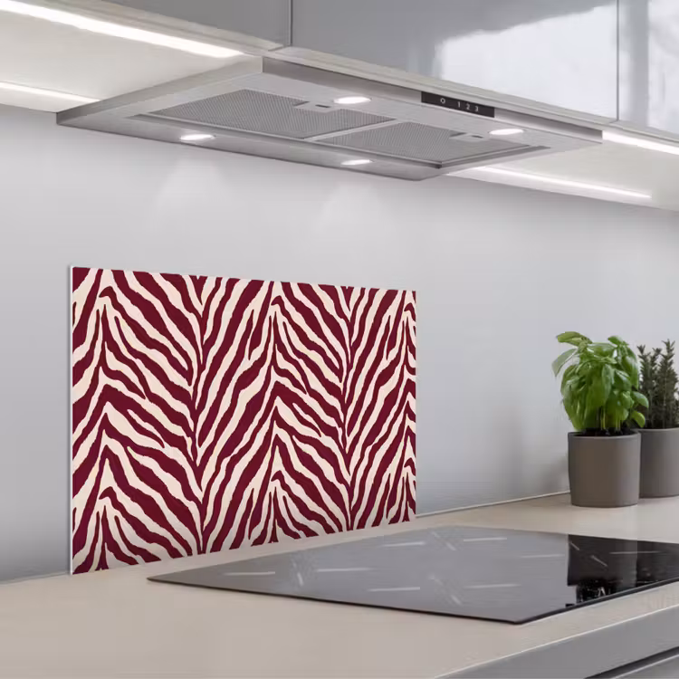 Fond de hotte - Zebra - Motif - Bordeaux - Rouge — 1