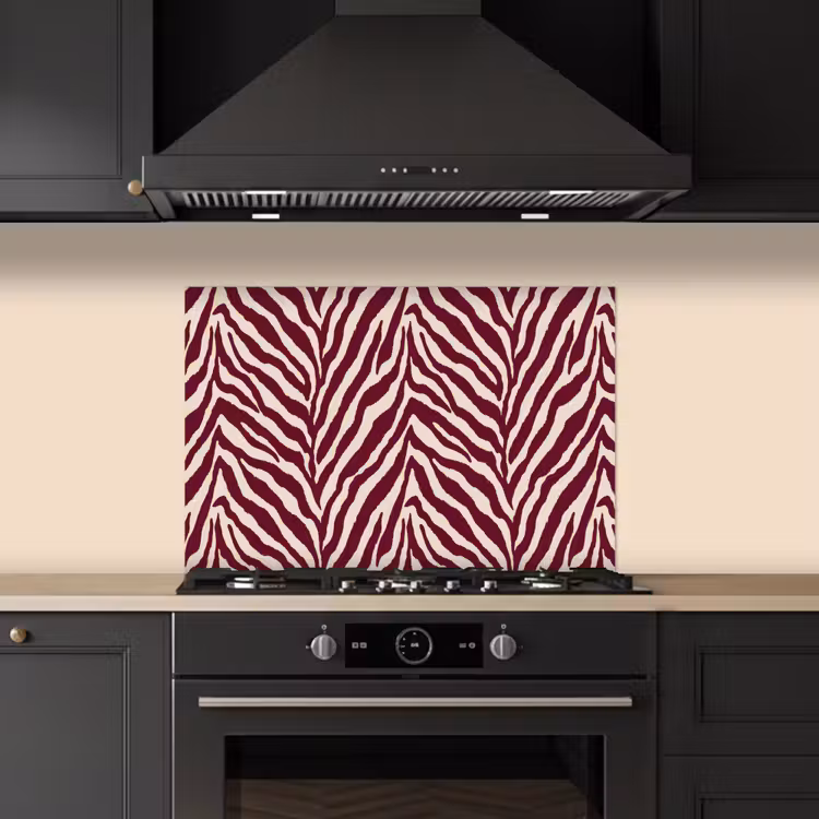 Fond de hotte - Zebra - Motif - Bordeaux - Rouge — 5