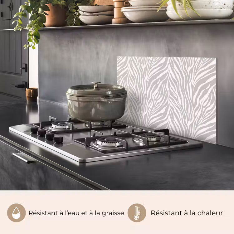 Fond de hotte - Zebra - Motif - Gris — 2