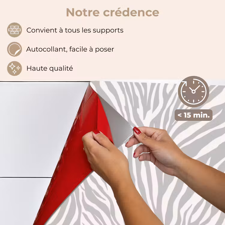 Fond de hotte - Zebra - Motif - Gris — 4