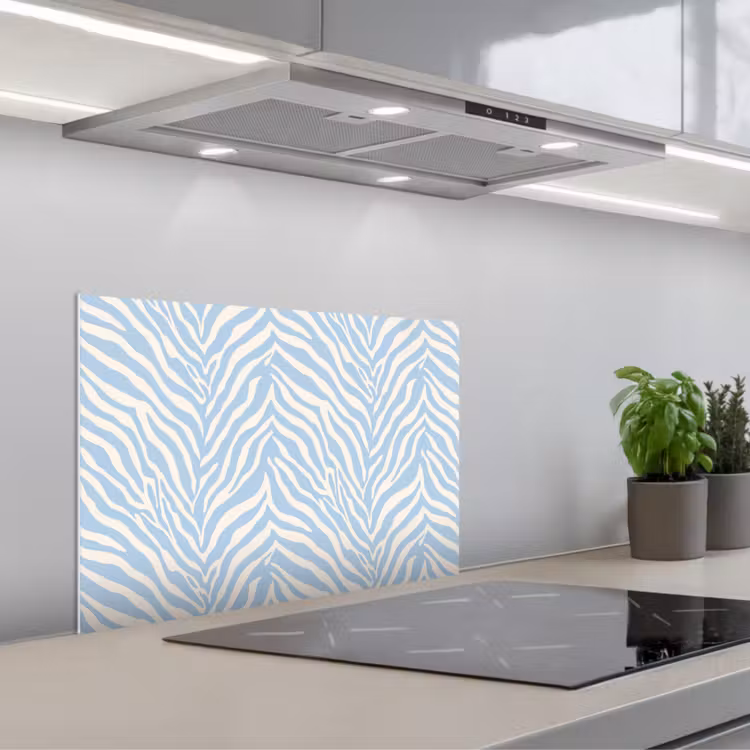 Fond de hotte - Zèbre - Motif - Bleu - Blanc — 1