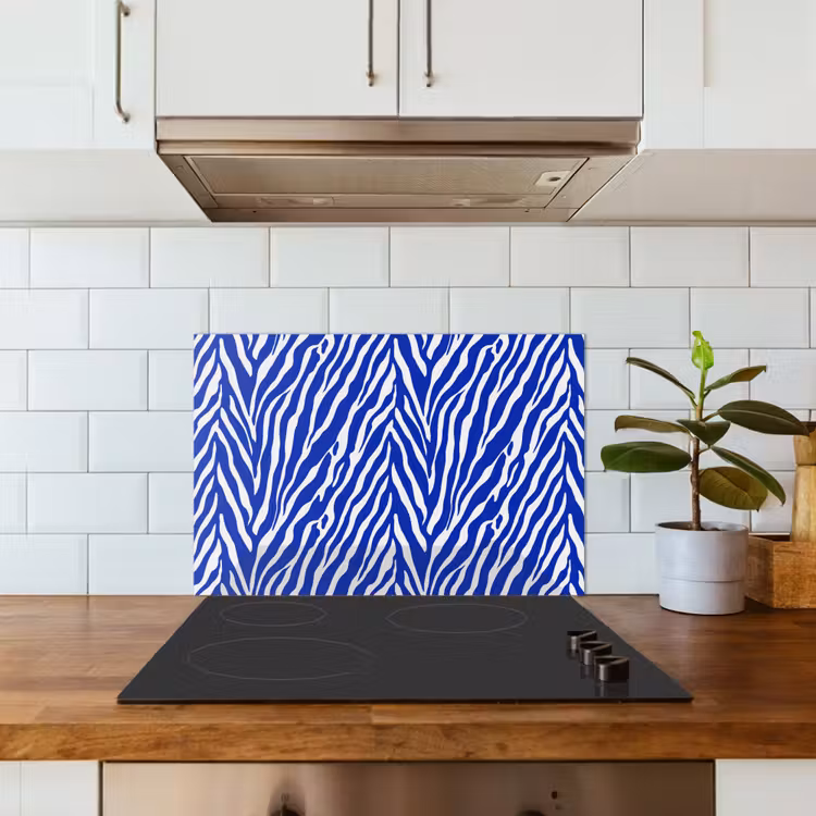 Fond de hotte - Zèbre - Motif - Cobalt - Bleu — 3