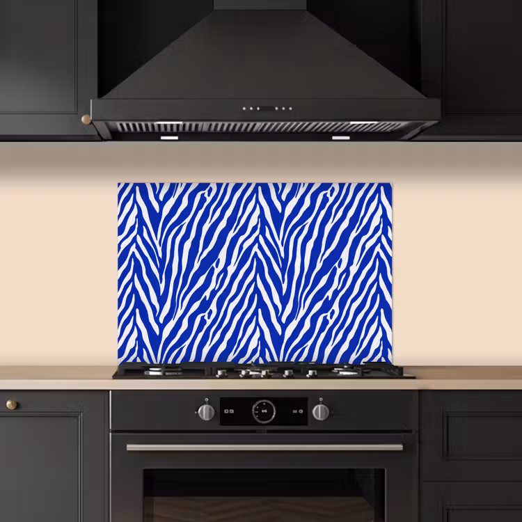 Fond de hotte - Zèbre - Motif - Cobalt - Bleu — 5