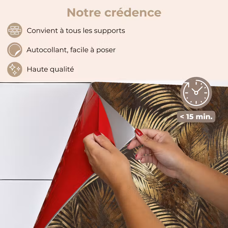 Fond de hotte - Tropical - Feuilles - Or — 4