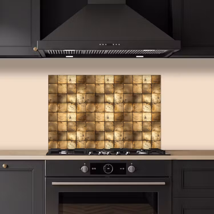 Fond de hotte - Géométrique - Carreaux - Or — 5