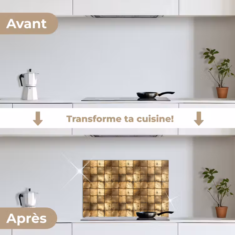 Fond de hotte - Géométrique - Carreaux - Or — 7