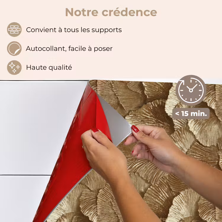 Fond de hotte - Organic - Motif - Feuilles - Or — 4