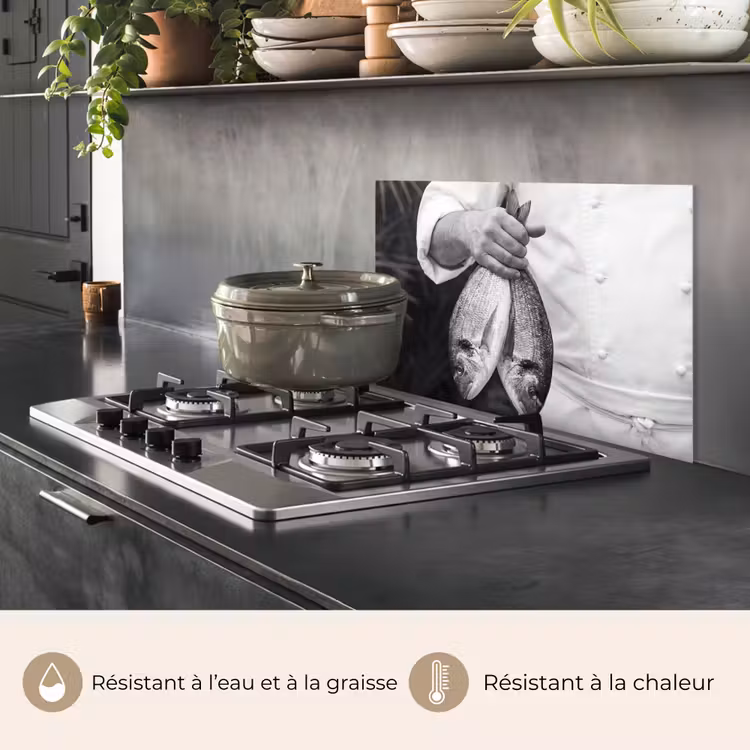 Fond de hotte - Pêche - Chef - Noir - Blanc — 2