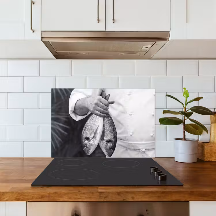 Fond de hotte - Pêche - Chef - Noir - Blanc — 3