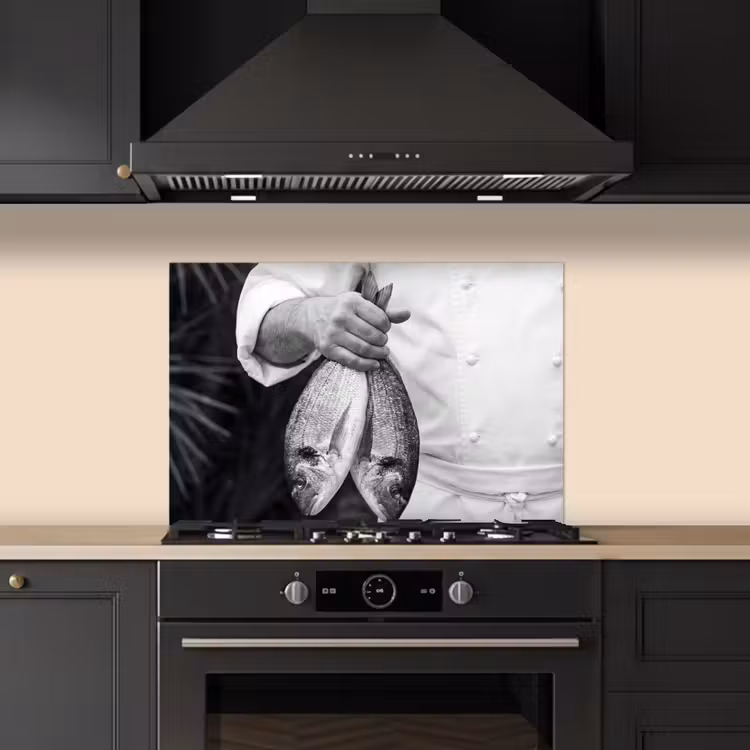 Fond de hotte - Pêche - Chef - Noir - Blanc — 5