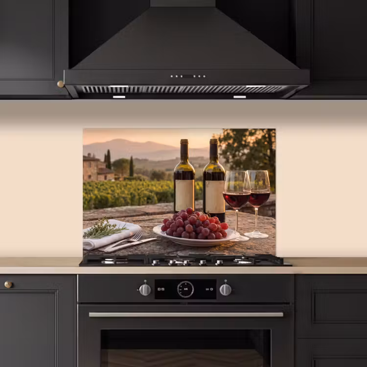 Fond de hotte - Vin - Verres - Raisins - Vignoble — 5