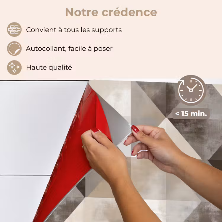Fond de hotte - Géométrique - Motif - Tons de terre — 4