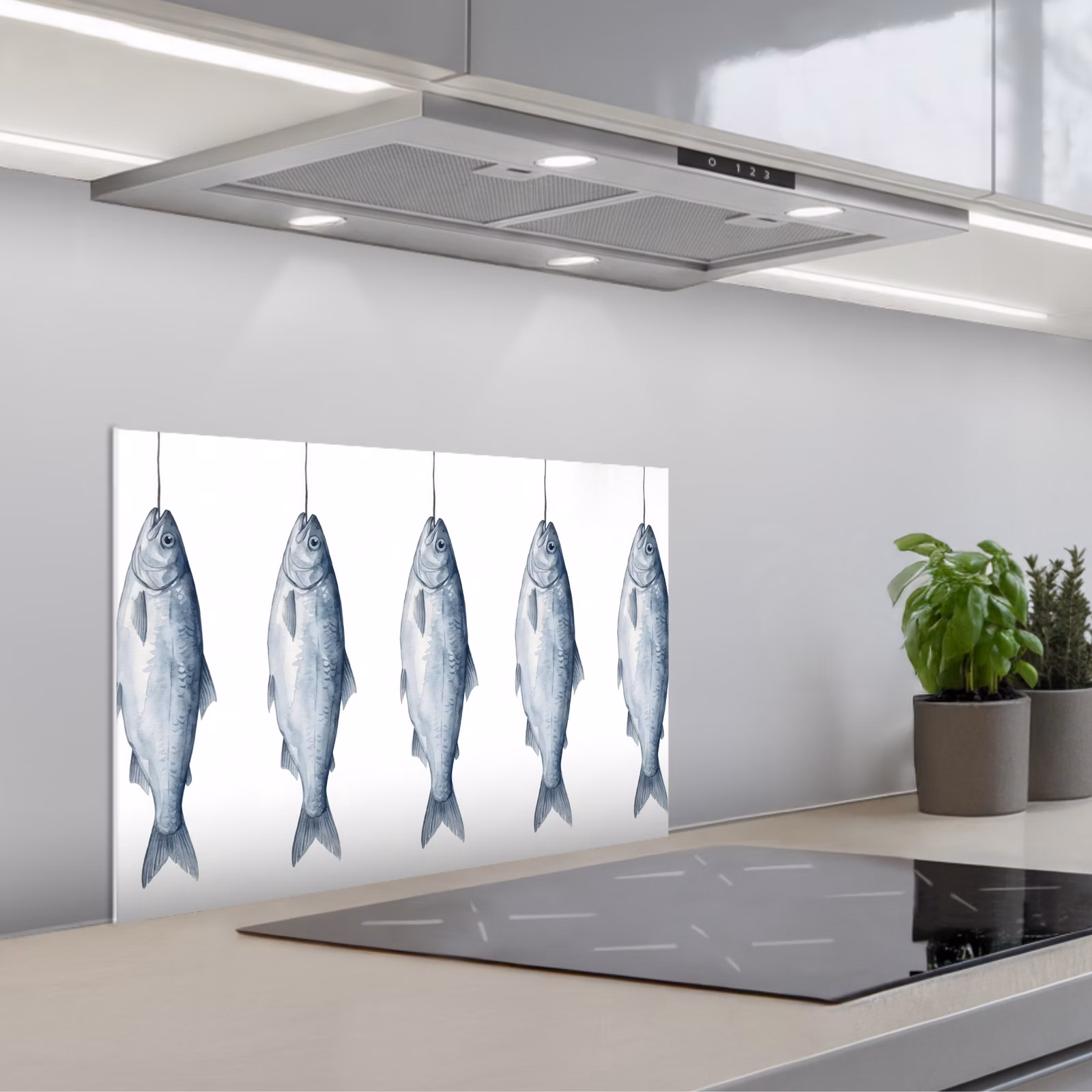 Fond de hotte - Poisson - Illustration - Bleu de Delft — 1