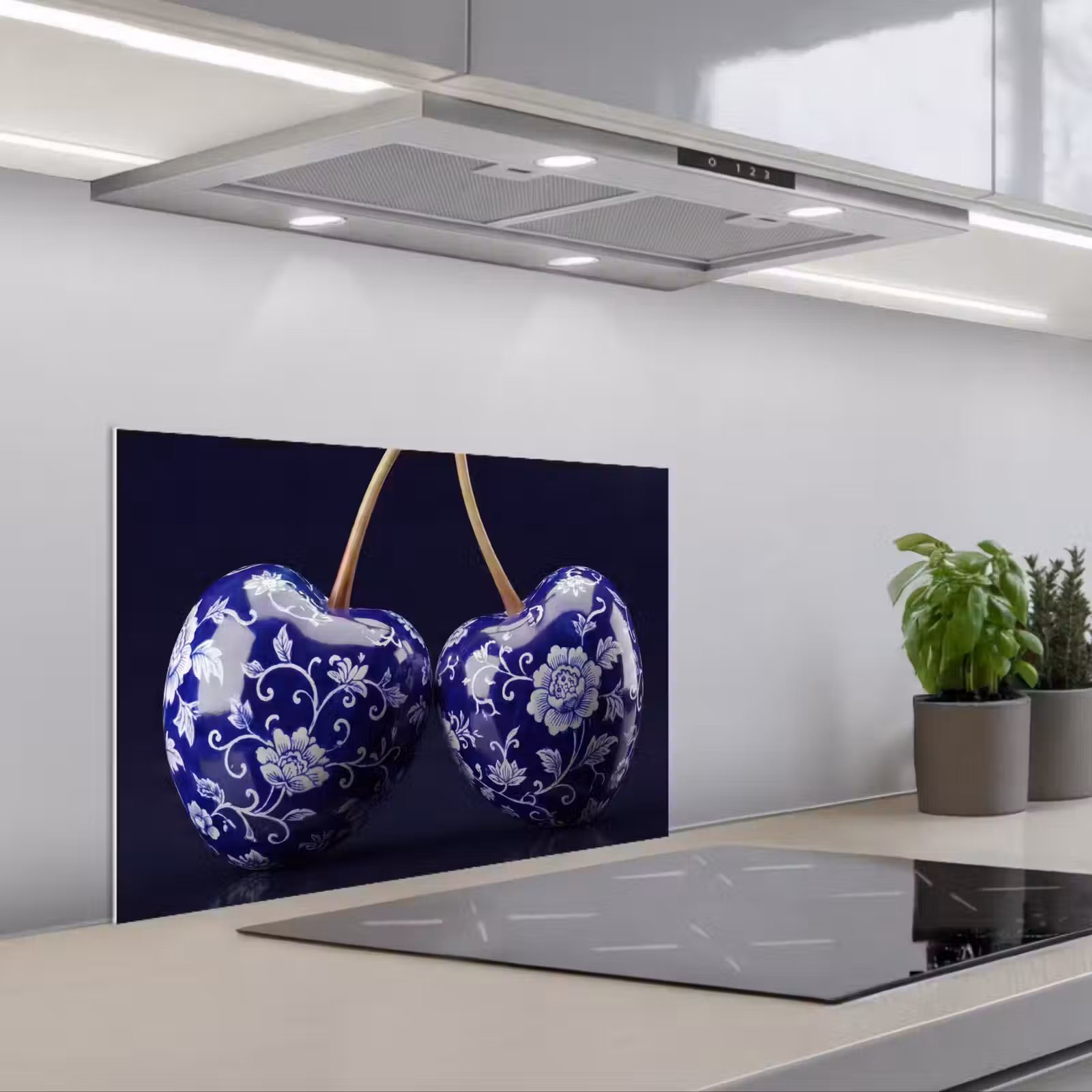 Fond de hotte - Porcelaine - Cerisier - Delft - Bleu — 1