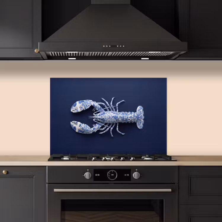 Fond de hotte - Homard - Porcelaine - Bleu de Delft — 5
