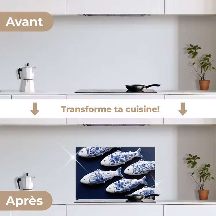 Fond de hotte - Poisson - Delftware - Céramique — 7